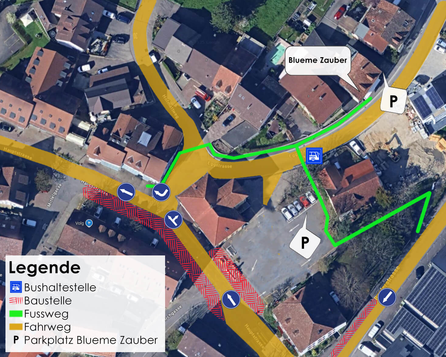 Umfahrungskarte zum Bluemezauber